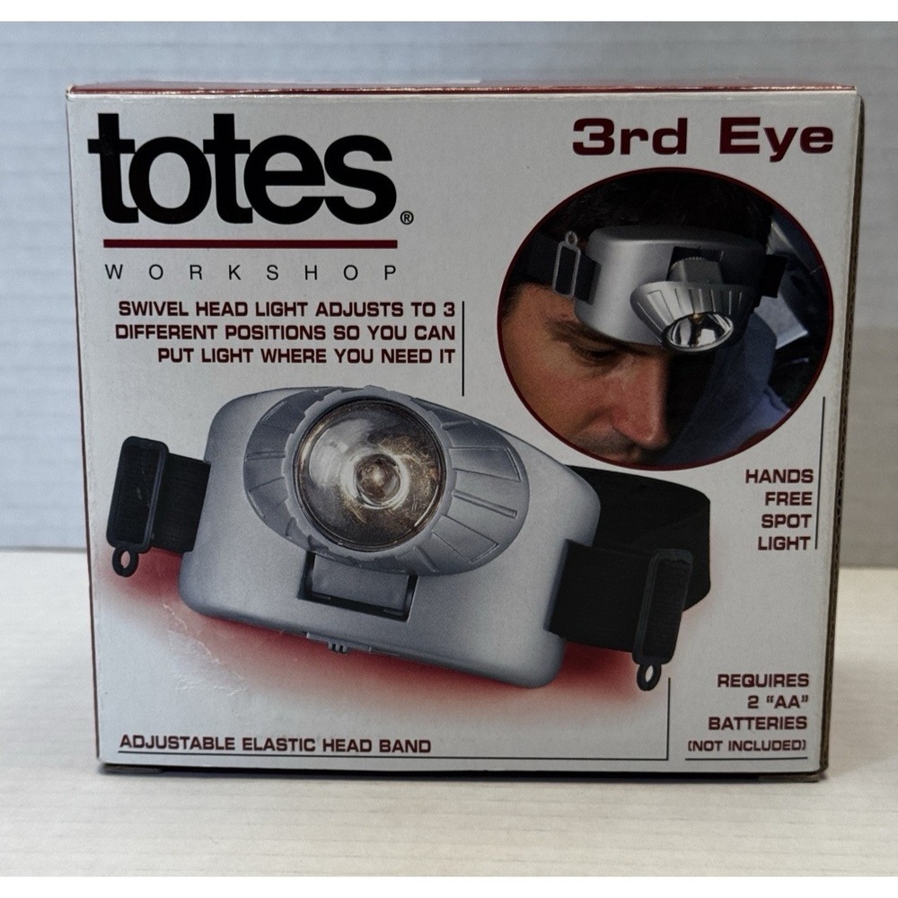 Totes 3rd Eye Headlamp #71354 with Elastic Head Band Batteries Needed NOS in Box
